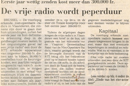 vrije radio wordt peperduur